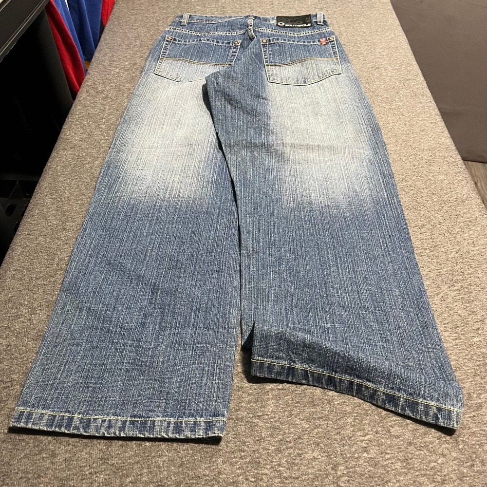 Southpole Baggy Jeans Mens 30x33 Blue Faded Y2K Streetwear Red Tab 3180 Denim